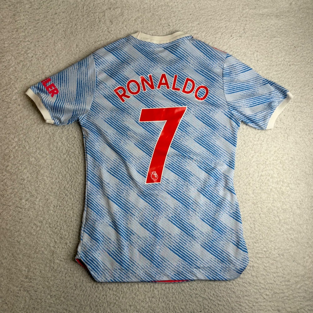Adidas Manchester United 2021-22 Away Ronaldo 7 Jersey Blue White H31090 Mens M